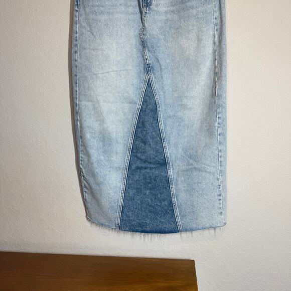 Women's Blank NYC Denim Blue Jean Patchwork Midi Skirt Size 28 NEW - Picture 3 of 10